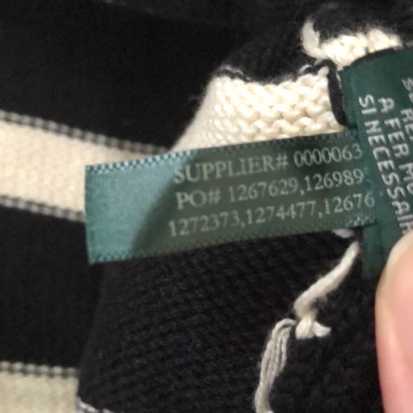 Ralph Lauren Striped Quarter Zip Sweater Petite S - Picture 10 of 10